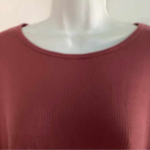 Shein Curve Waffle Knit Dark Mauve Top Plus Size Women’s Top 3XL - Picture 2 of 4